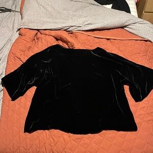 Black Velvet GAP cropped top with wide half length sleeves